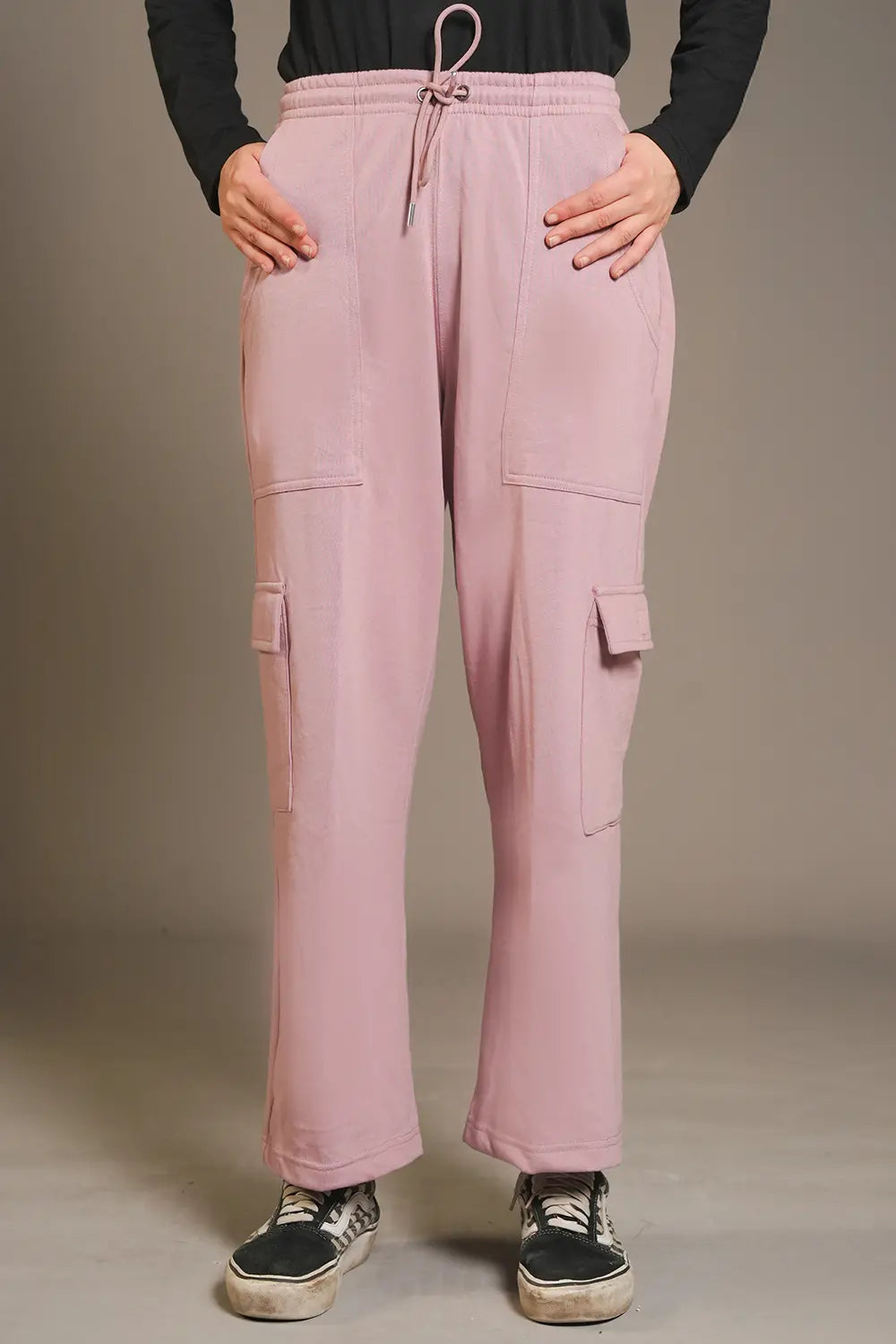 Mauve Wide Legged Cargo Trousers - W