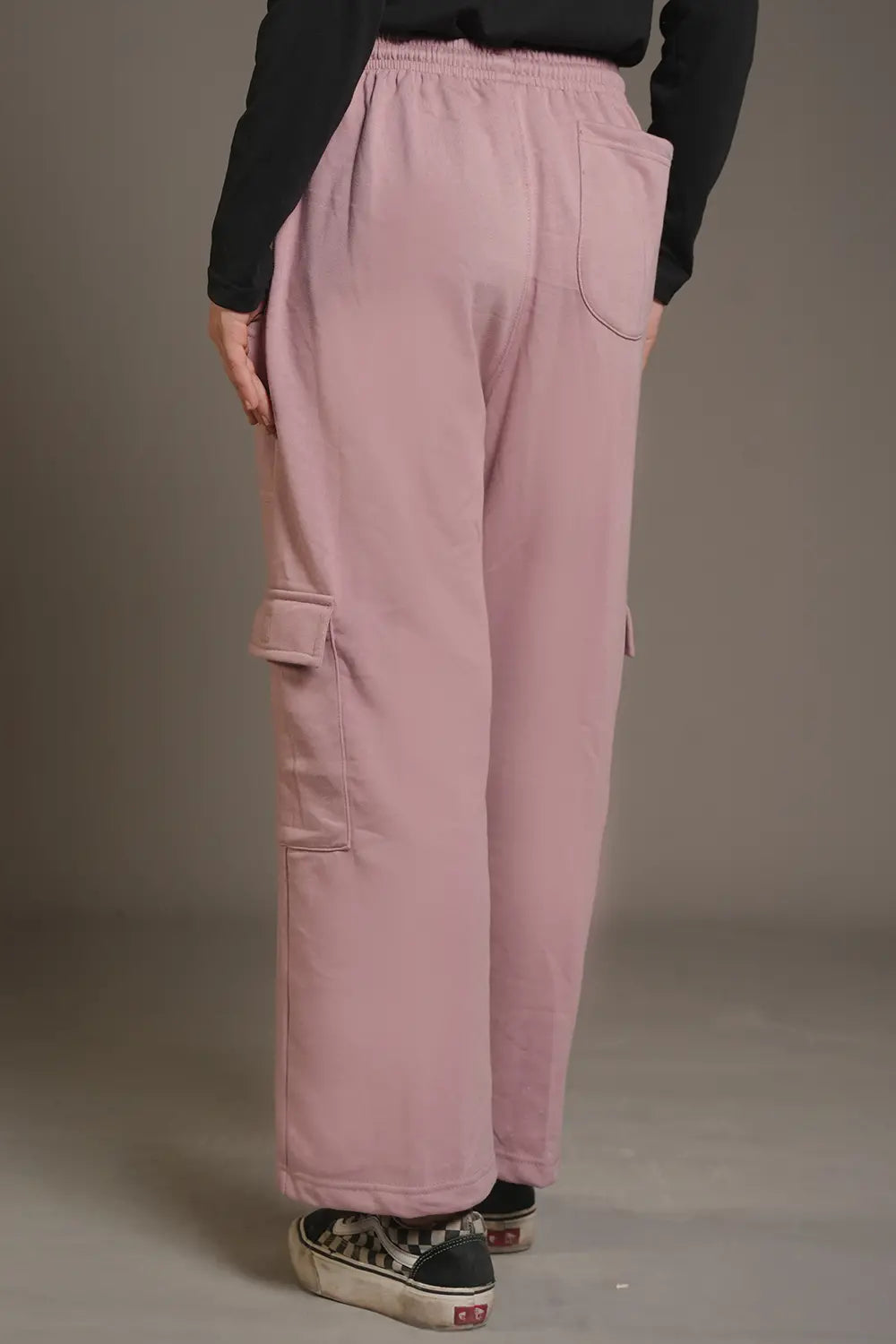 Mauve Wide Legged Cargo Trousers - W