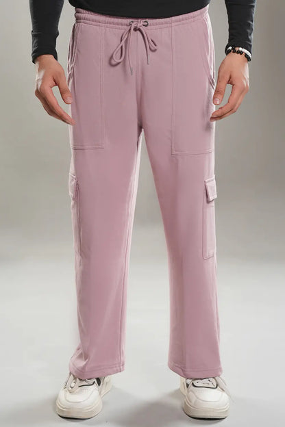 Mauve Wide Legged Cargo Trousers