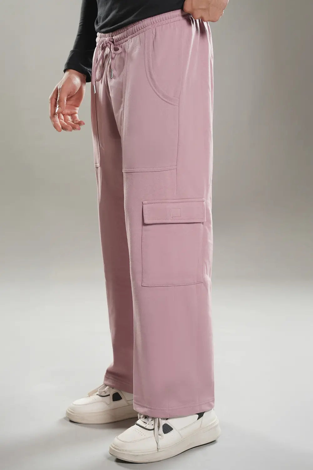 Mauve Wide Legged Cargo Trousers