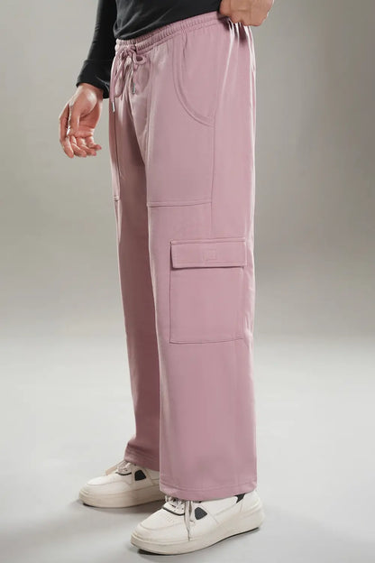 Mauve Wide Legged Cargo Trousers