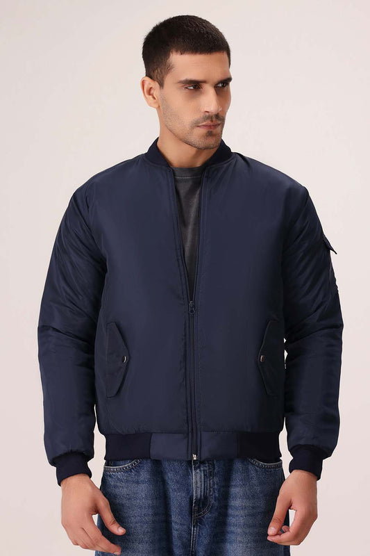 Navy Blue Bomber Jacket