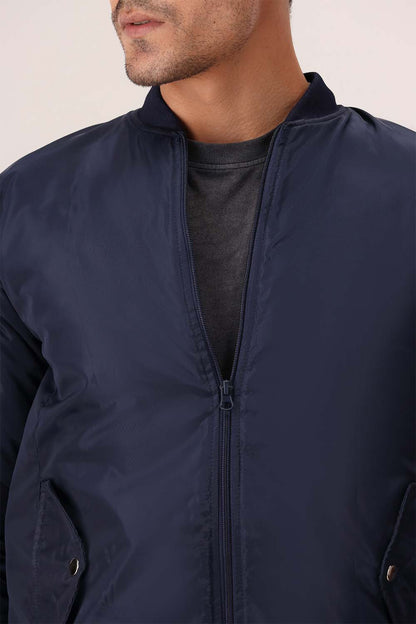 Navy Blue Bomber Jacket