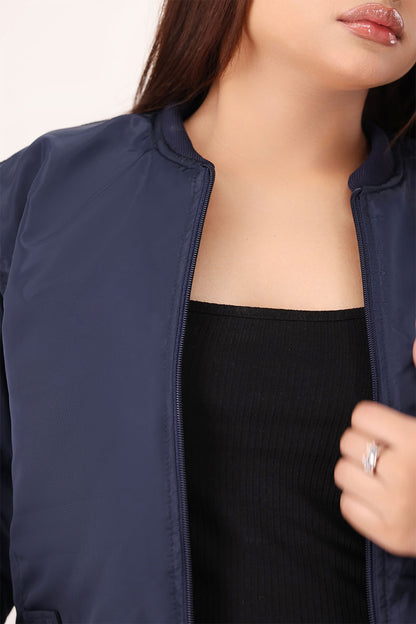 Navy Blue Bomber Jacket - W