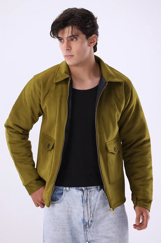 Olive Suede Jacket