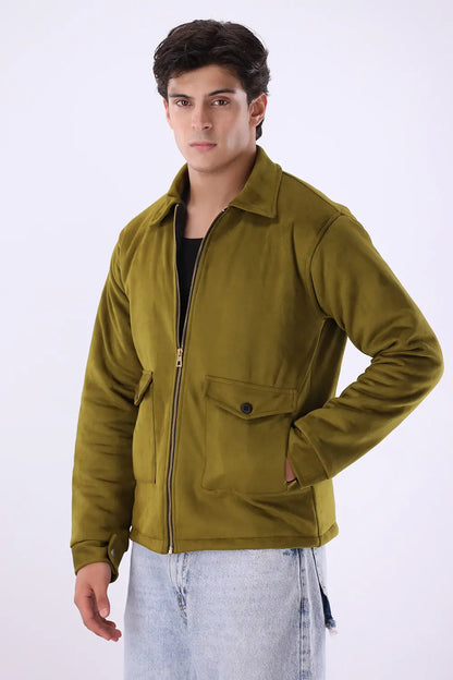 Olive Suede Jacket