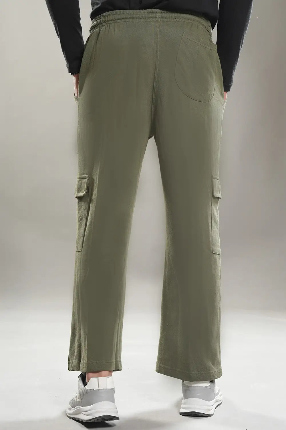 Olive Wide Legged Cargo Trousers