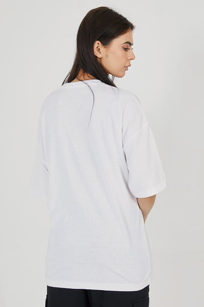 White Basic Oversized Tee - W