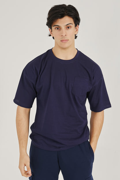 Blue Pocket Oversized Tee