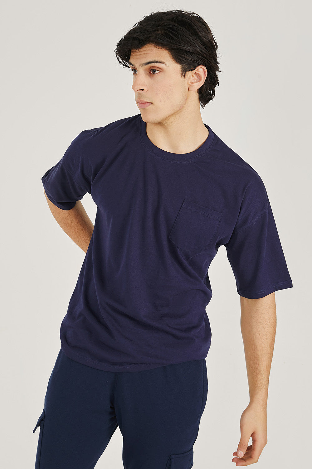 Blue Pocket Oversized Tee