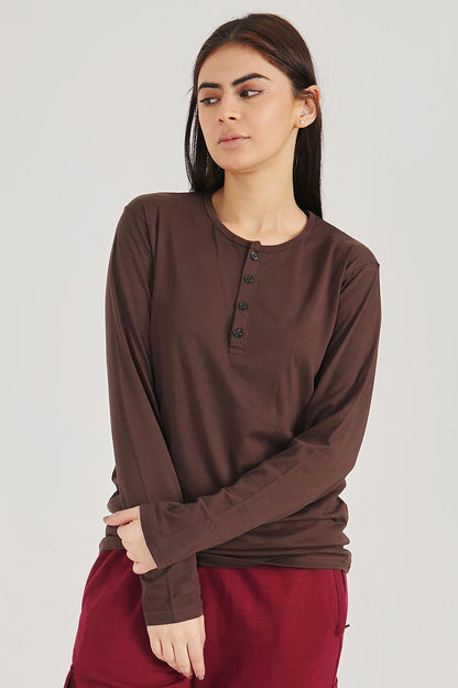Brown Henley - W