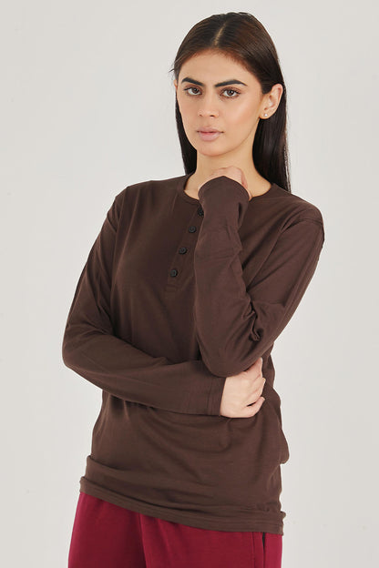 Brown Henley - W