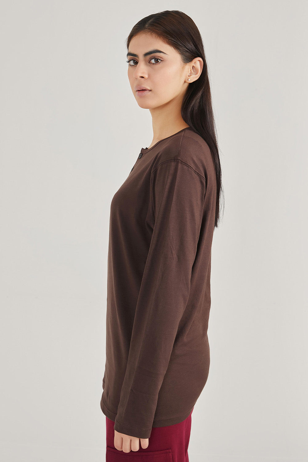 Brown Henley - W