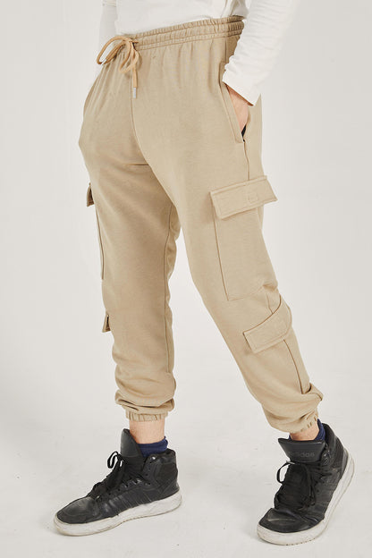 Khaki Cargo Jogger Pants
