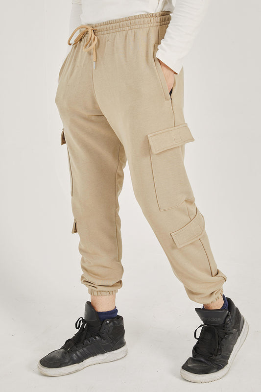 Khaki Cargo Jogger Pants