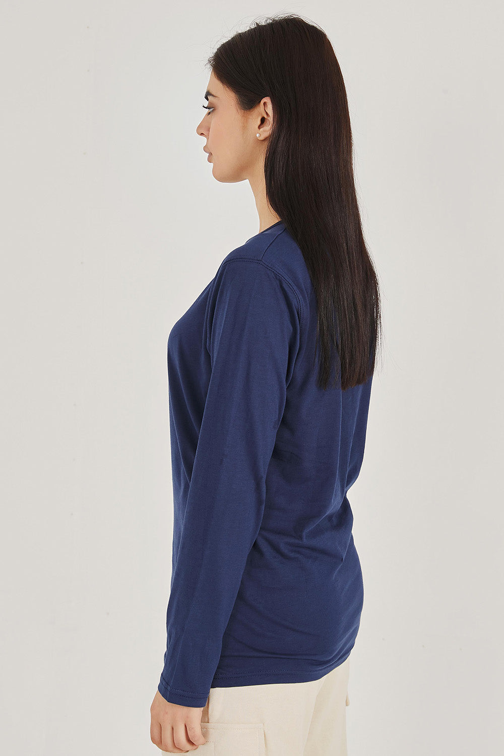 Navy Blue Henley - W