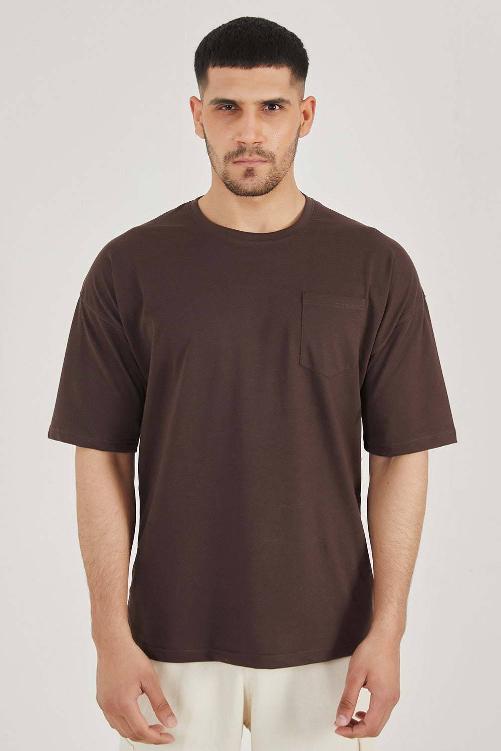 Brown Pocket Oversized Tee