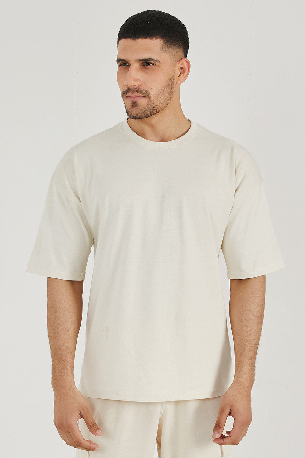 Beige Basic Oversized Tee