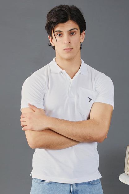White Pocket Polo