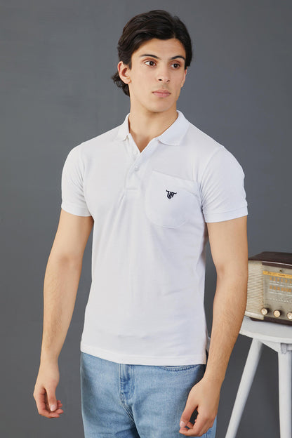 White Pocket Polo