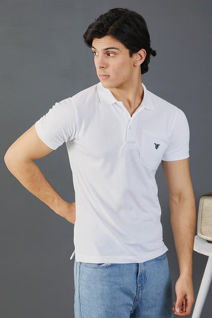 White Pocket Polo