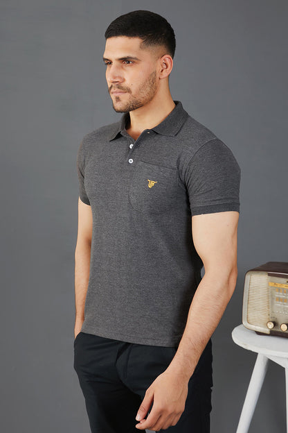Charcoal Pocket Polo