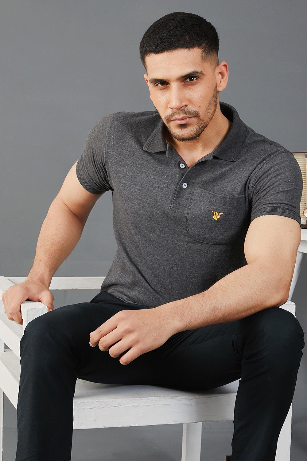 Charcoal Pocket Polo