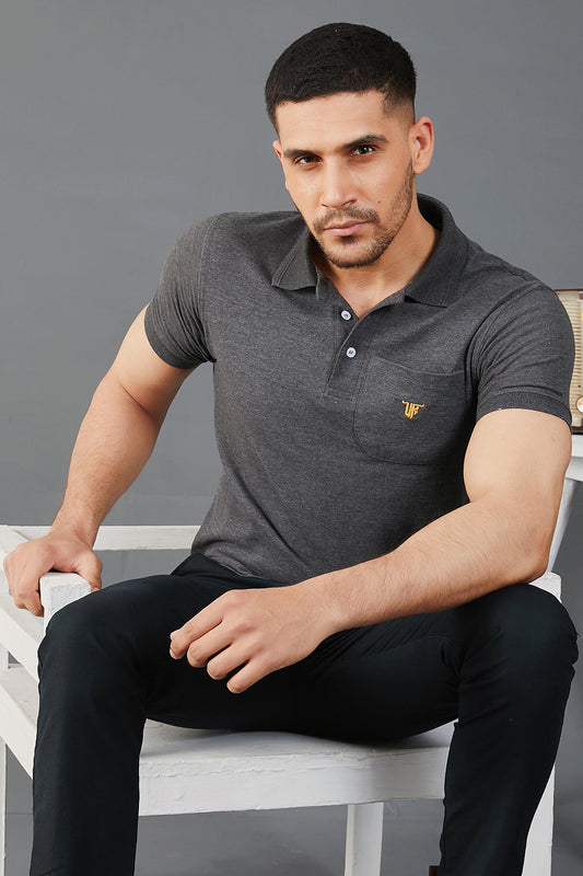 Charcoal Pocket Polo