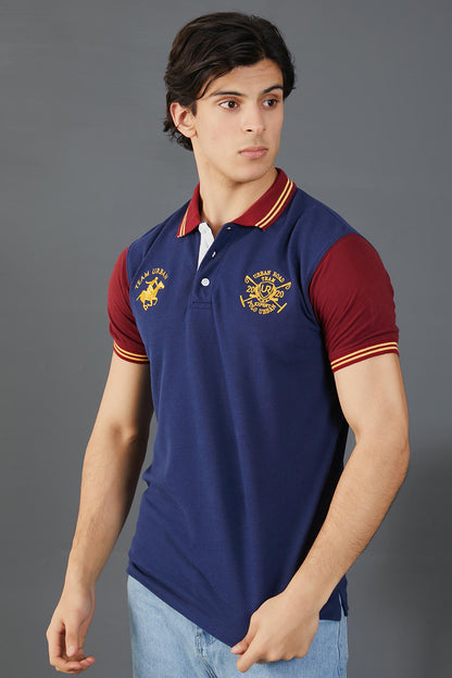 Navy Maroon Gold Polo