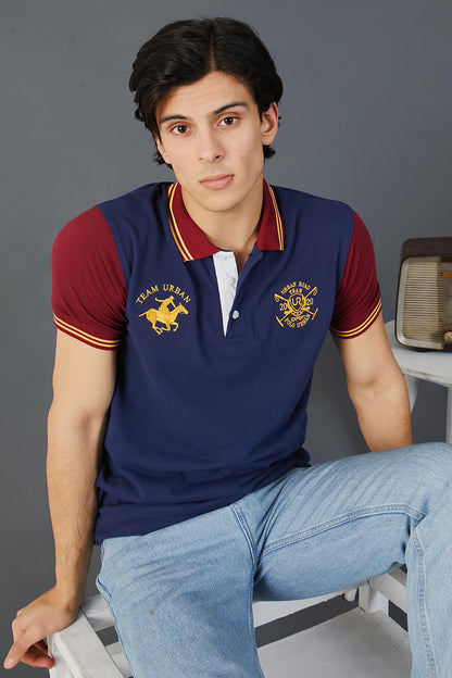 Navy Maroon Gold Polo