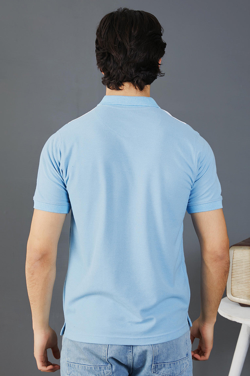 Sky Blue And White Polo