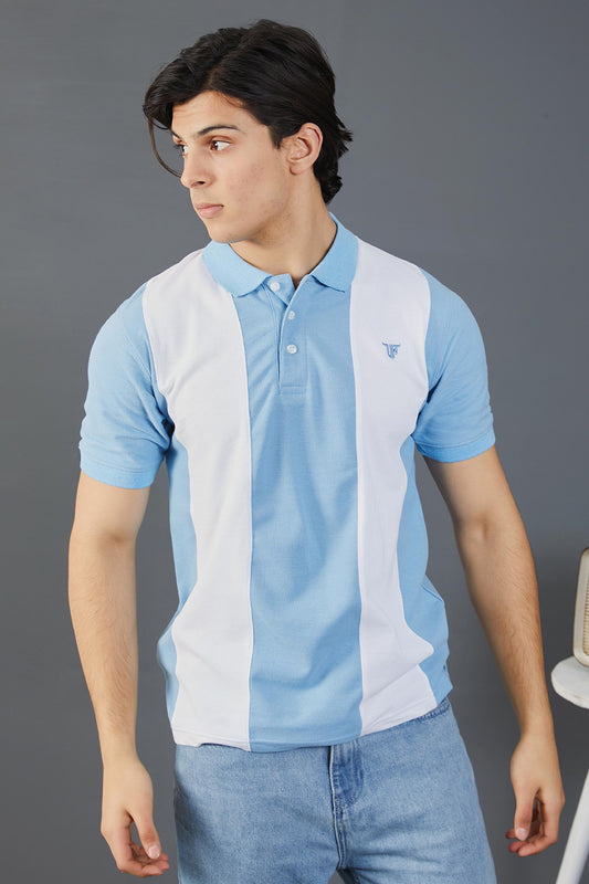 Sky Blue And White Polo