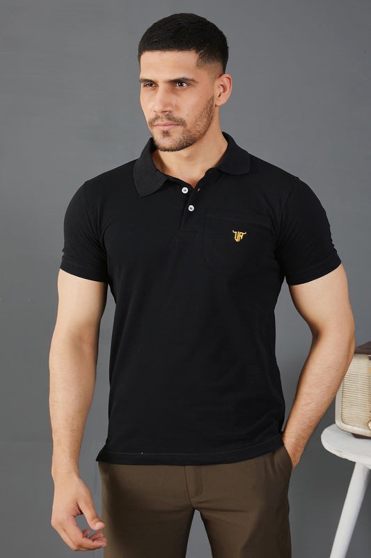 Black Pocket Polo