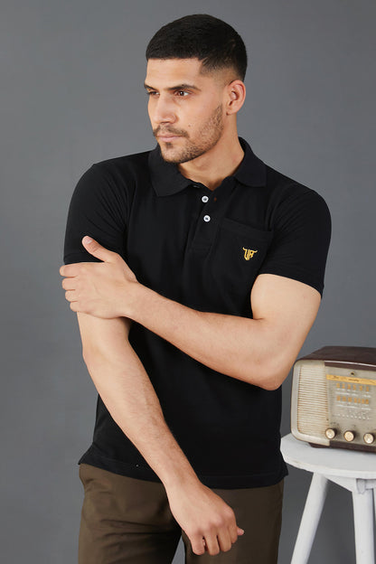 Black Pocket Polo