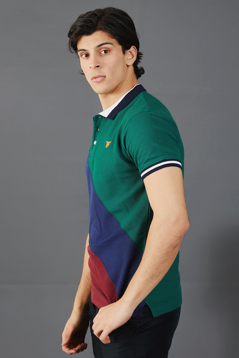 Green Navy Maroon Polo