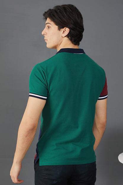 Green Navy Maroon Polo