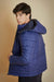 Blue Puffer Jacket with Removable Hood