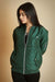 Green Bomber Jacket with Flap Pockets - W