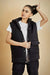 Black Sleeveless Puffer Jacket with Removable Hood - W