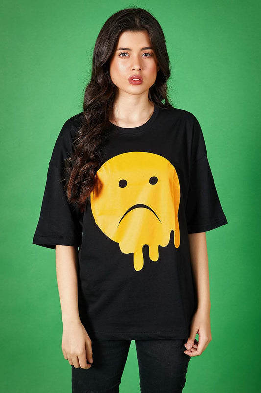 Sad Face Oversized Tee - W