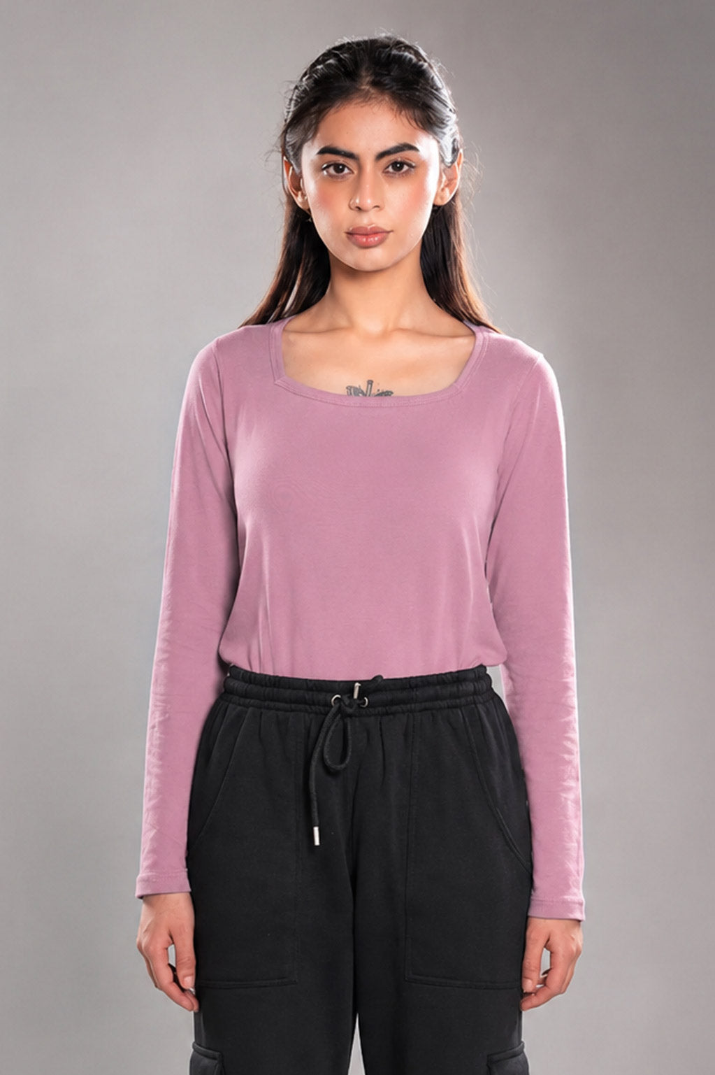 Mauve Square Neck