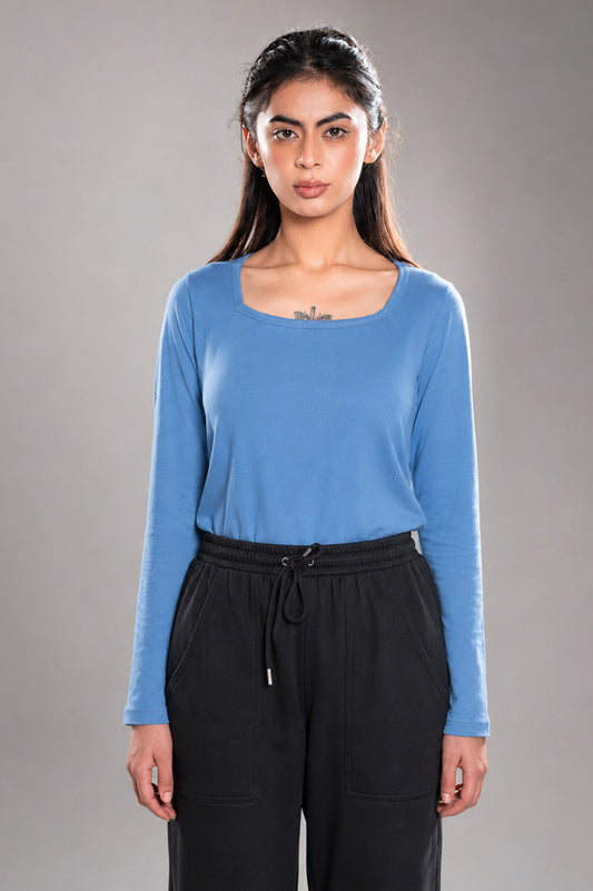 Dodger Blue Square Neck