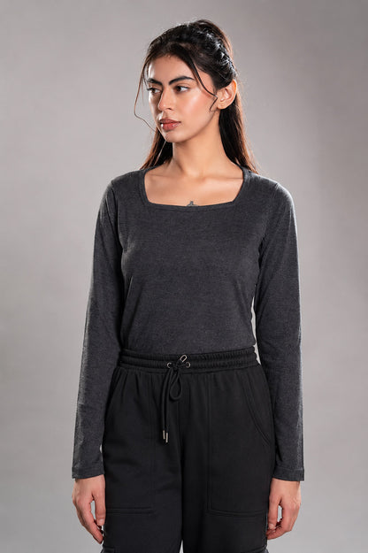 Charcoal Square Neck