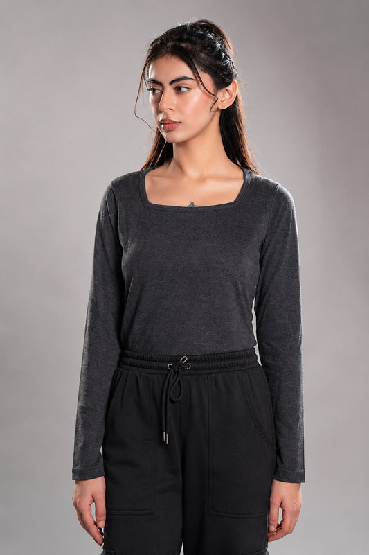 Charcoal Square Neck