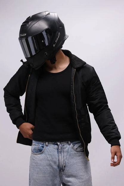 Black Sherpa Collar Jacket