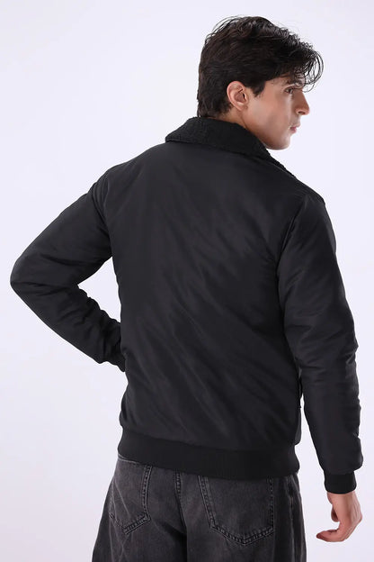 Black Sherpa Collar Jacket