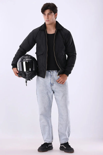 Black Sherpa Collar Jacket