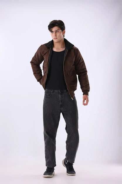 Brown Sherpa Collar Jacket