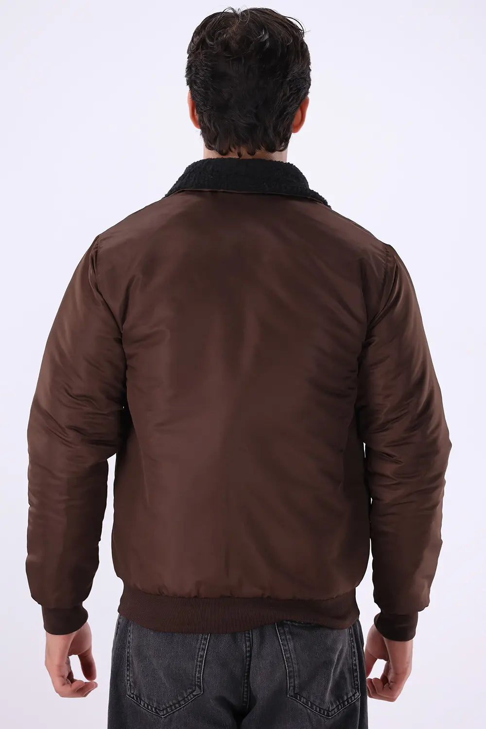 Brown Sherpa Collar Jacket