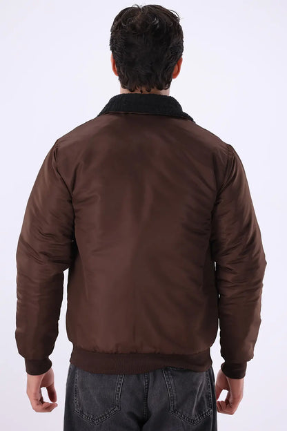 Brown Sherpa Collar Jacket